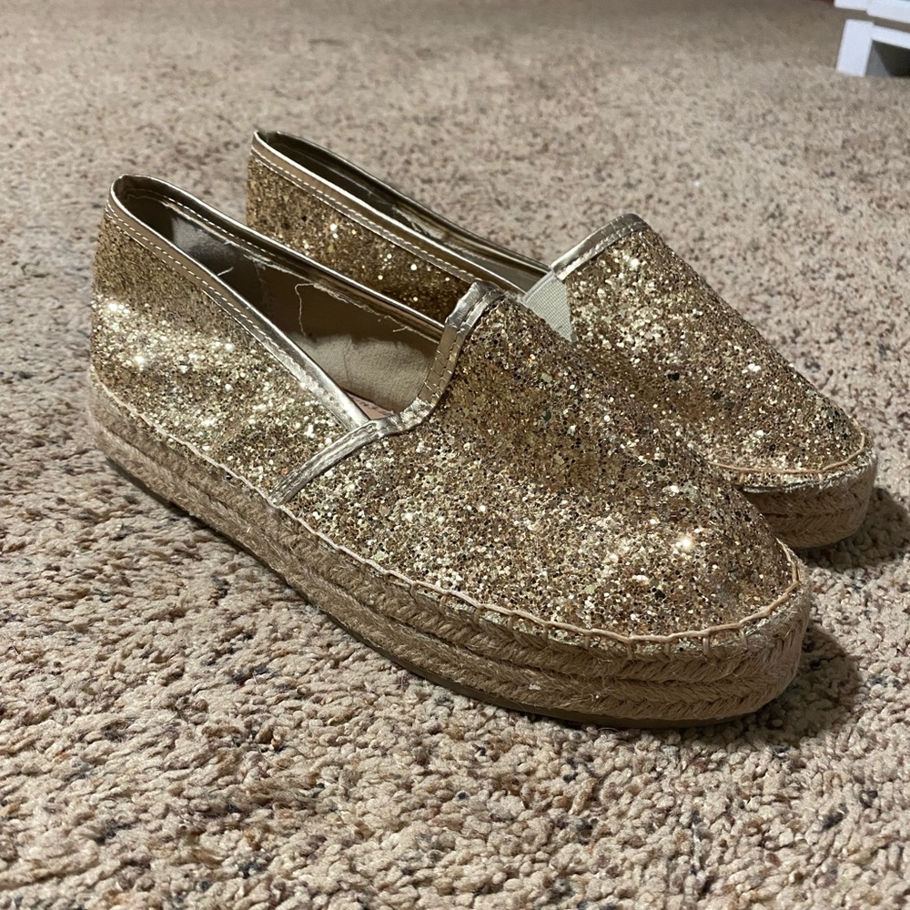 Steve Madden Gold Sequin Espadrilles
